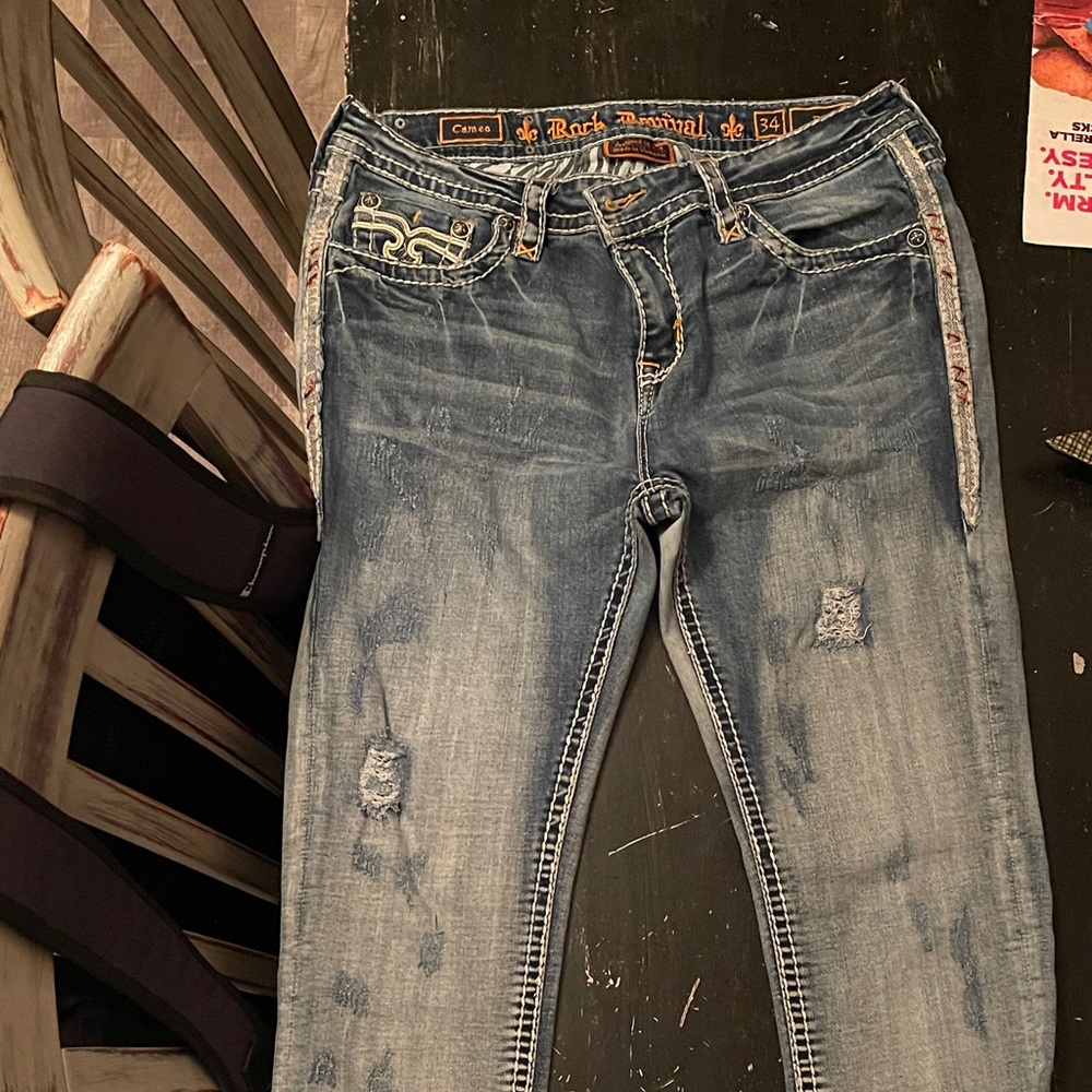 Rock Revival Women's Light Blue Boot Cut Jeans size 34/32